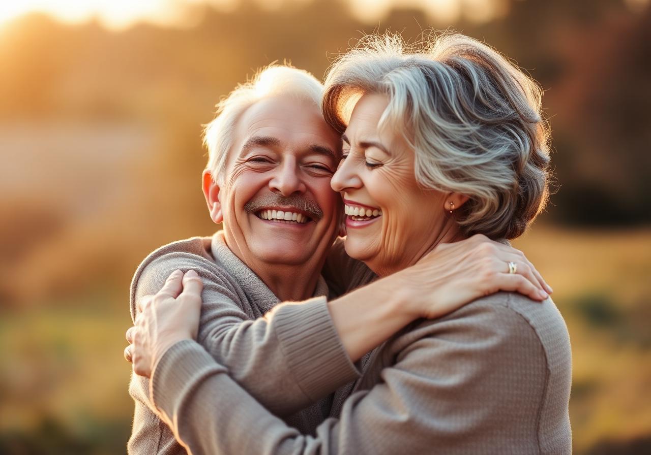 Happy couple enjoying renewed intimacy